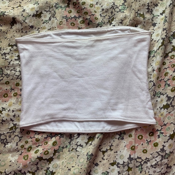 Hollister White Tube Top with Embroidered Butterfly - Picture 2 of 3